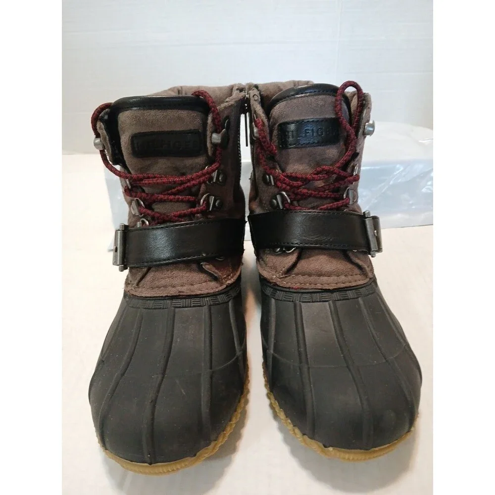Tommy Hifiger Twreginal Womens Gray/Black Duck Snow Boots Warm Size 7M
